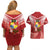 Tonga Darts Couples Matching Off Shoulder Short Dress and Hawaiian Shirt Tongan Ngatu Pattern