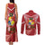 Tonga Darts Couples Matching Tank Maxi Dress and Long Sleeve Button Shirt Tongan Ngatu Pattern