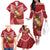 Tonga Darts Family Matching Off The Shoulder Long Sleeve Dress and Hawaiian Shirt Tongan Ngatu Pattern