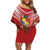 Tonga Darts Family Matching Off Shoulder Short Dress and Hawaiian Shirt Tongan Ngatu Pattern