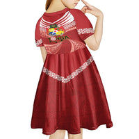 Tonga Darts Kid Short Sleeve Dress Tongan Ngatu Pattern LT14 - Polynesian Pride