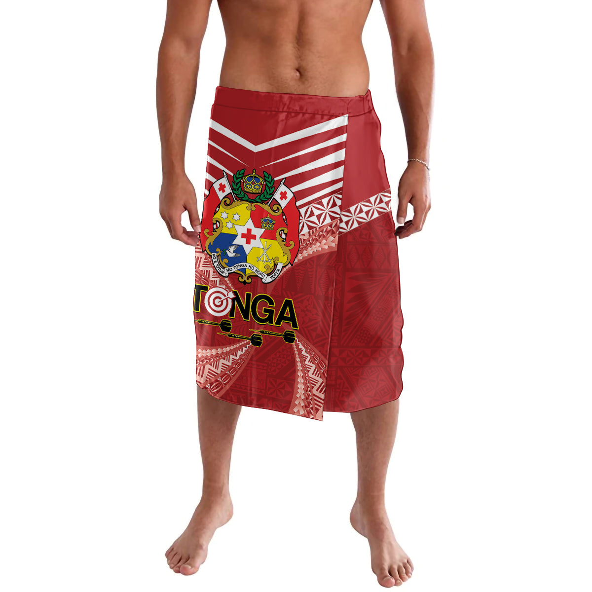 Tonga Darts Lavalava Tongan Ngatu Pattern LT14 Red - Polynesian Pride