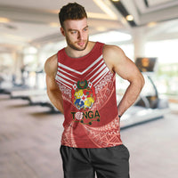 Tonga Darts Men Tank Top Tongan Ngatu Pattern LT14 Red - Polynesian Pride