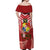 Tonga Darts Off Shoulder Maxi Dress Tongan Ngatu Pattern