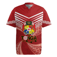Tonga Darts Rugby Jersey Tongan Ngatu Pattern LT14 Red - Polynesian Pride