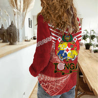 Tonga Darts Women Casual Shirt Tongan Ngatu Pattern LT14 - Polynesian Pride