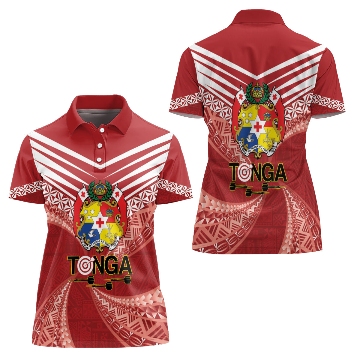 Tonga Darts Women Polo Shirt Tongan Ngatu Pattern LT14 - Polynesian Pride