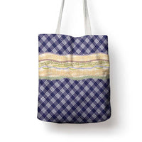 Navy Palaka Hawaii Leis Elegant Vibes Tote Bag LT14 - Polynesian Pride