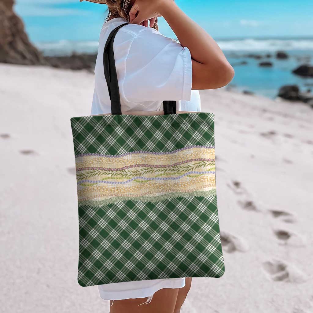 Hunter Green Palaka Hawaii Leis Elegant Vibes Tote Bag LT14 - Polynesian Pride