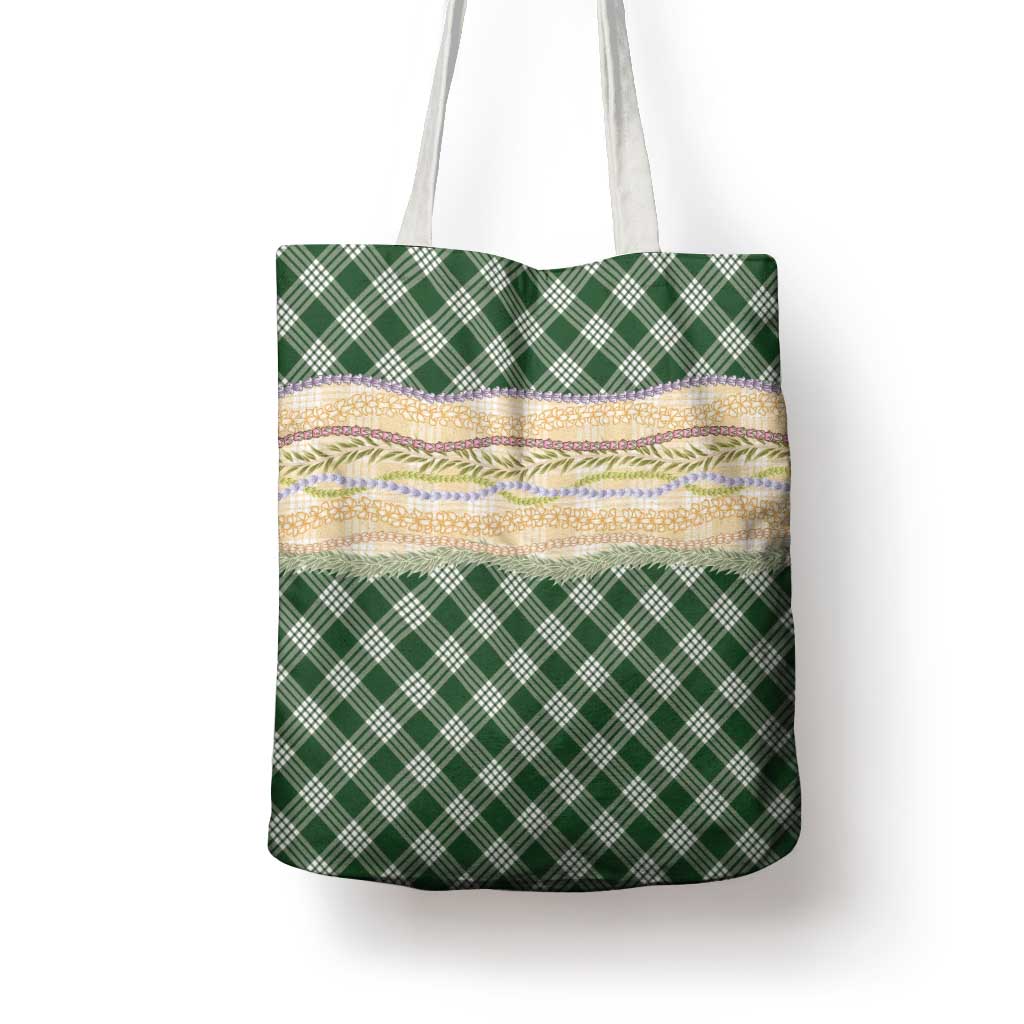 Hunter Green Palaka Hawaii Leis Elegant Vibes Tote Bag LT14 - Polynesian Pride
