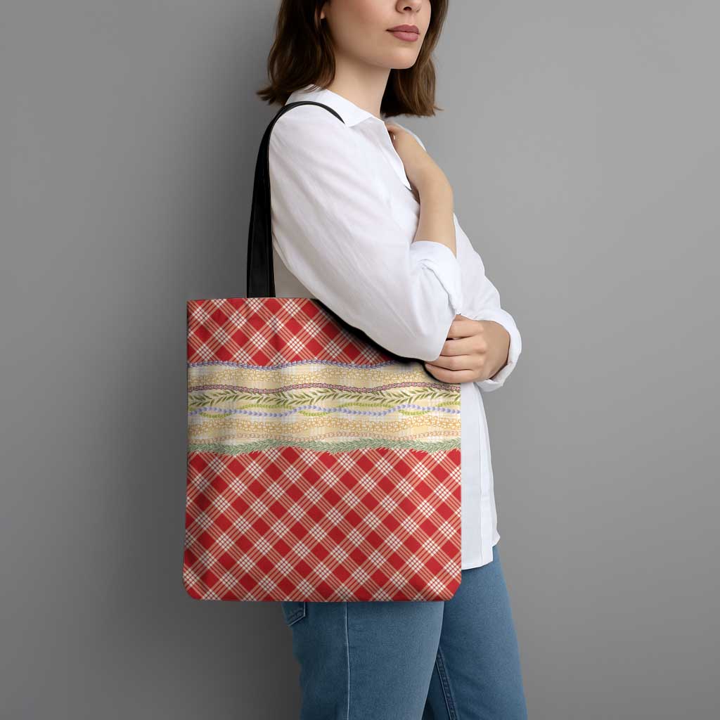 Red Palaka Hawaii Leis Elegant Vibes Tote Bag LT14 - Polynesian Pride