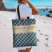 Dark Cyan Palaka Hawaii Leis Elegant Vibes Tote Bag LT14 - Polynesian Pride