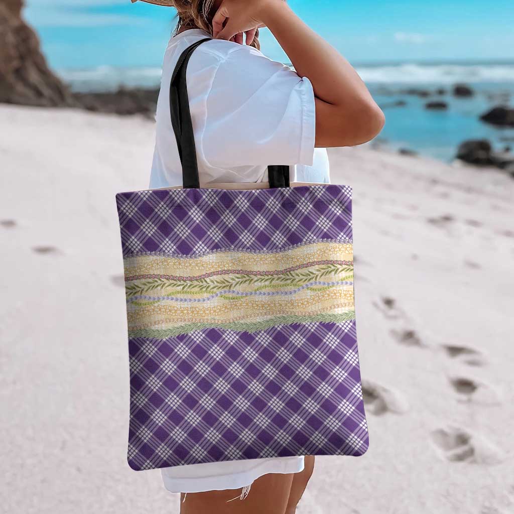 Purple Palaka Hawaii Leis Elegant Vibes Tote Bag LT14 - Polynesian Pride