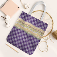 Purple Palaka Hawaii Leis Elegant Vibes Tote Bag LT14 White Strap One Size Purple - Polynesian Pride