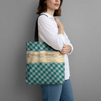 Cyan Palaka Hawaii Leis Elegant Vibes Tote Bag LT14 - Polynesian Pride