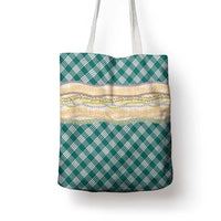 Cyan Palaka Hawaii Leis Elegant Vibes Tote Bag LT14 - Polynesian Pride