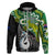 Custom New Zealand and Australia Hoodie Aboriginal Mix Aotearoa Maori Unique Style LT14 Zip Hoodie Green - Polynesian Pride