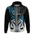 Custom New Zealand Hoodie Te Manaia Mangopare Maori and Fern Blue Style LT14 Zip Hoodie Blue - Polynesian Pride