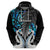 Custom New Zealand Hoodie Te Manaia Mangopare Maori and Fern Blue Style LT14 - Polynesian Pride