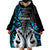 Personalised New Zealand Wearable Blanket Hoodie Te Manaia Mangopare Maori And Fern Blue Style LT14 - Polynesian Pride