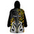 Personalised New Zealand Wearable Blanket Hoodie Te Manaia Mangopare Maori And Fern Gold Style LT14 - Polynesian Pride