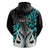 Custom New Zealand Hoodie Te Manaia Mangopare Maori and Fern Turquoise Style LT14 - Polynesian Pride