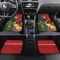 Custom Tonga And Ireland Rugby Car Mats Ikale Tahi With Shamrocks LT14 Set 4pcs Red - Polynesian Pride