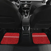 Custom Tonga And Ireland Rugby Car Mats Ikale Tahi With Shamrocks LT14 Set 2pcs - Back Red - Polynesian Pride