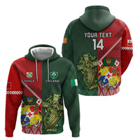 Custom Tonga And Ireland Rugby Hoodie Ikale Tahi With Shamrocks LT14 - Polynesian Pride