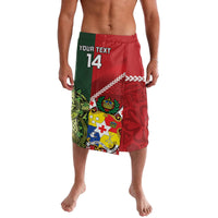Custom Tonga And Ireland Rugby Lavalava Ikale Tahi With Shamrocks LT14 Red - Polynesian Pride