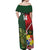 Custom Samoa And Ireland Rugby Off Shoulder Maxi Dress Ikale Tahi With Shamrocks