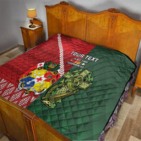 Custom Tonga And Ireland Rugby Quilt Ikale Tahi With Shamrocks LT14 - Polynesian Pride
