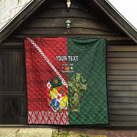 Custom Tonga And Ireland Rugby Quilt Ikale Tahi With Shamrocks LT14 - Polynesian Pride