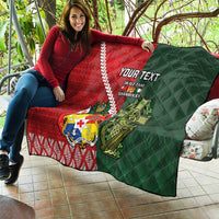 Custom Tonga And Ireland Rugby Quilt Ikale Tahi With Shamrocks LT14 - Polynesian Pride
