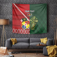 Custom Tonga And Ireland Rugby Tapestry Ikale Tahi With Shamrocks LT14 - Polynesian Pride