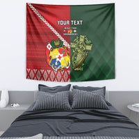 Custom Tonga And Ireland Rugby Tapestry Ikale Tahi With Shamrocks LT14 - Polynesian Pride