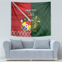 Custom Tonga And Ireland Rugby Tapestry Ikale Tahi With Shamrocks LT14 - Polynesian Pride