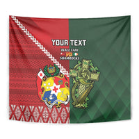 Custom Tonga And Ireland Rugby Tapestry Ikale Tahi With Shamrocks LT14 - Polynesian Pride