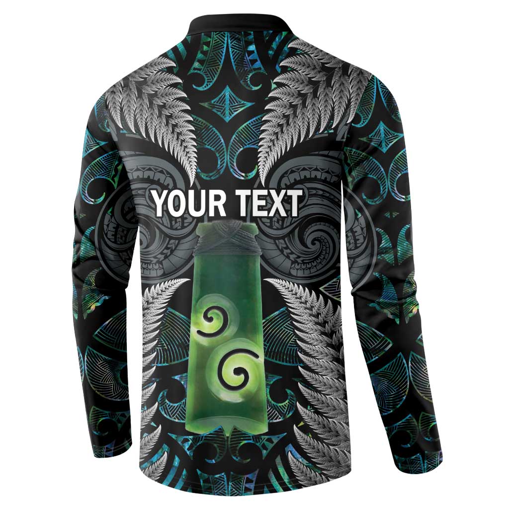 Personalised New Zealand Toki Button Sweatshirt Silver Fern Mix Aotearoa Maori Pattern LT14 - Polynesian Pride