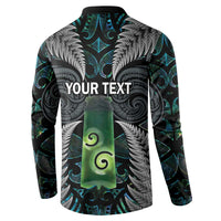 Personalised New Zealand Toki Button Sweatshirt Silver Fern Mix Aotearoa Maori Pattern LT14 - Polynesian Pride