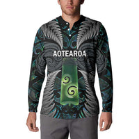 Personalised New Zealand Toki Button Sweatshirt Silver Fern Mix Aotearoa Maori Pattern LT14 - Polynesian Pride