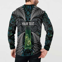 Personalised New Zealand Toki Button Sweatshirt Silver Fern Mix Aotearoa Maori Pattern LT14 - Polynesian Pride