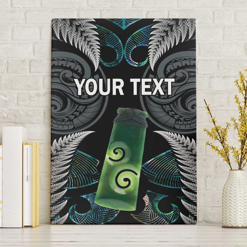 Personalised New Zealand Toki Canvas Wall Art Silver Fern Mix Aotearoa Maori Pattern