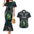 Personalised New Zealand Toki Couples Matching Mermaid Dress and Hawaiian Shirt Silver Fern Mix Aotearoa Maori Pattern