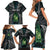 Personalised New Zealand Toki Family Matching Short Sleeve Bodycon Dress and Hawaiian Shirt Silver Fern Mix Aotearoa Maori Pattern