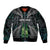 Personalised New Zealand Toki Sleeve Zip Bomber Jacket Silver Fern Mix Aotearoa Maori Pattern