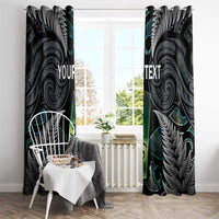 Personalised New Zealand Toki Window Curtain Silver Fern Mix Aotearoa Maori Pattern LT14 - Polynesian Pride
