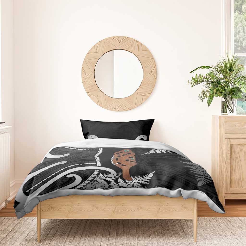 New Zealand Maripi Bedding Set Silver Fern Mix Aotearoa Maori Pattern LT14 - Polynesian Pride
