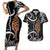 New Zealand Maripi Couples Matching Short Sleeve Bodycon Dress and Hawaiian Shirt Silver Fern Mix Aotearoa Maori Pattern