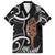 New Zealand Maripi Family Matching Long Sleeve Bodycon Dress and Hawaiian Shirt Silver Fern Mix Aotearoa Maori Pattern